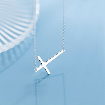 Sterling Silver Reversible Cross Necklace with Versatile Wearability