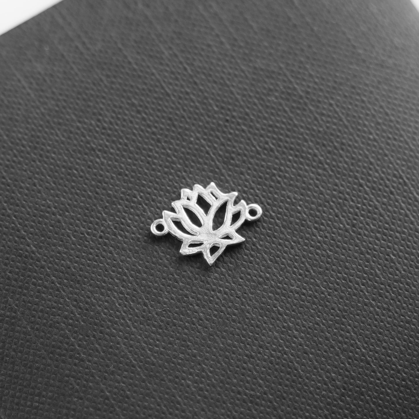 Sterling Silver Lotus Flower Yoga Zen Namaste Jewellery Connector Pendant Charm - sugarkittenlondon