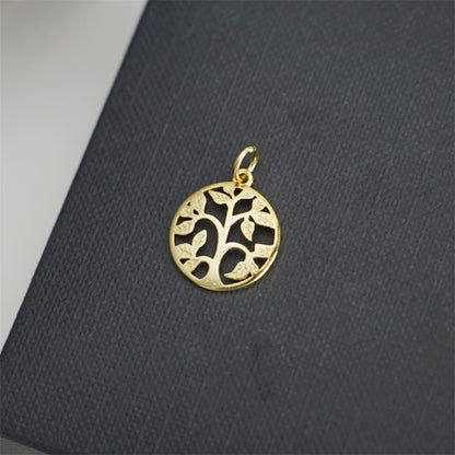 925 Sterling Silver Tree of Life Family Tree Pendant Necklace in 18K gold plated - sugarkittenlondon