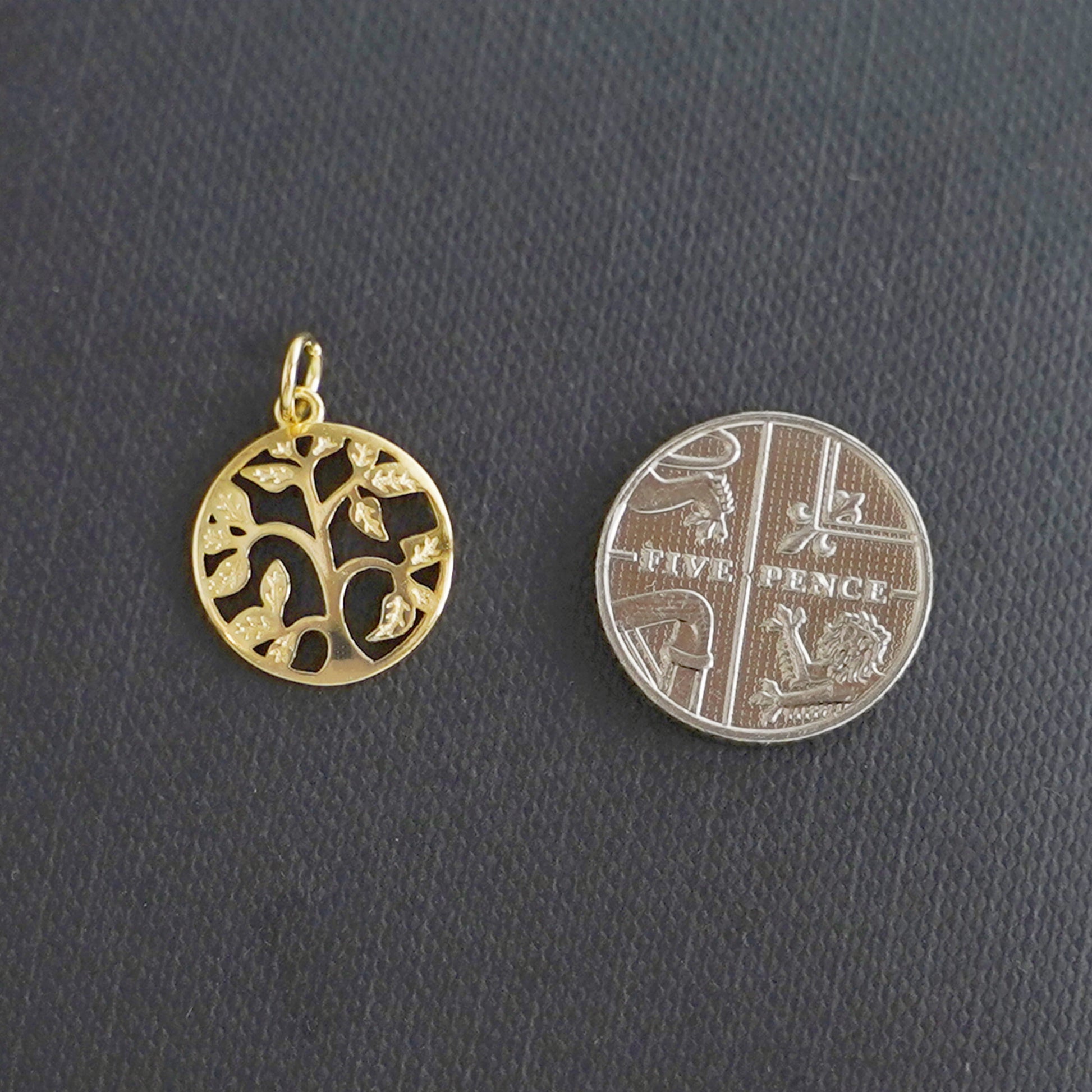Sterling Silver Dome Circle Disc Tree of Life Family Tree Necklace 2 Tones - sugarkittenlondon