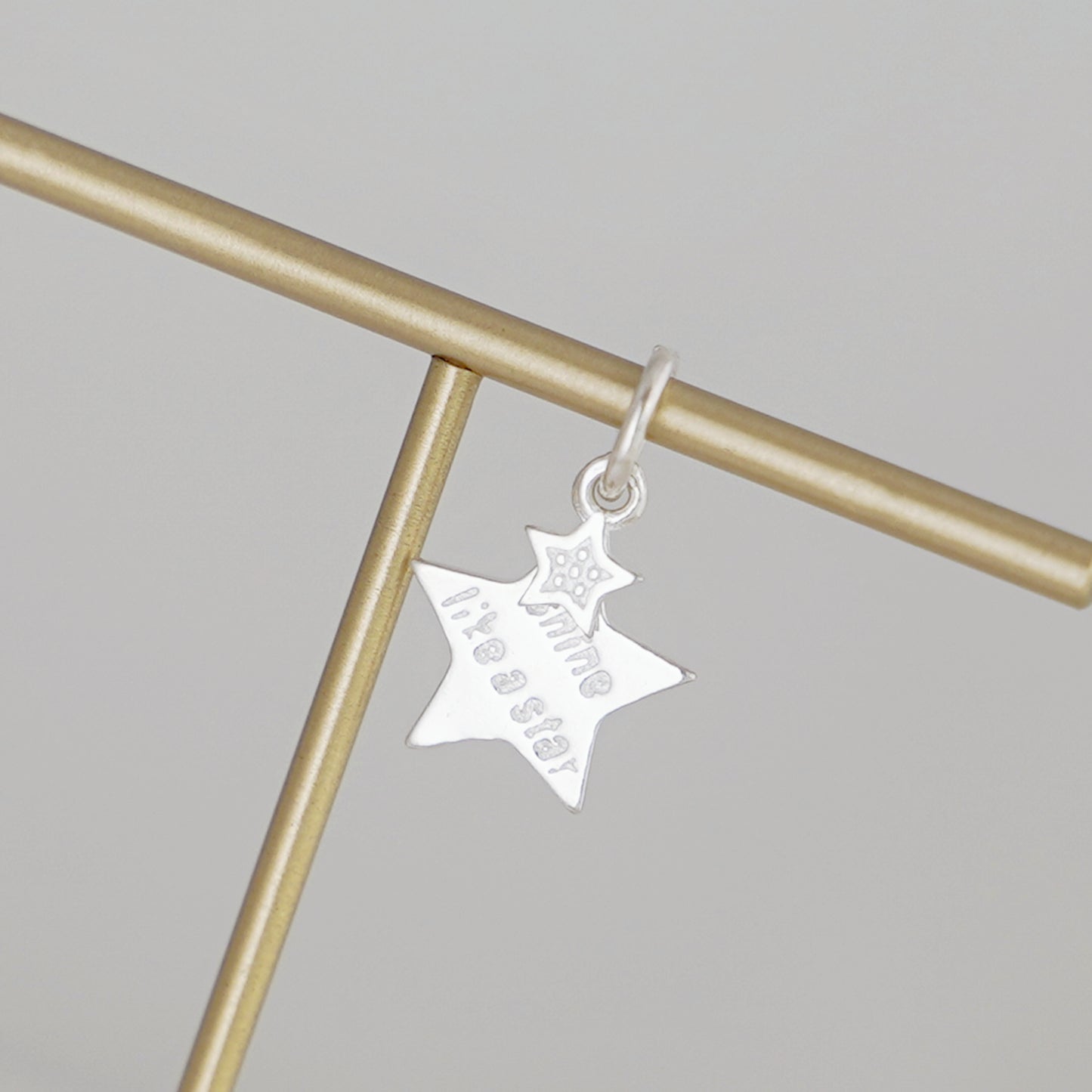 Sterling Silver Double Girls Lucky SHINE LIKE A STAR Necklace Charm Pendant - sugarkittenlondon