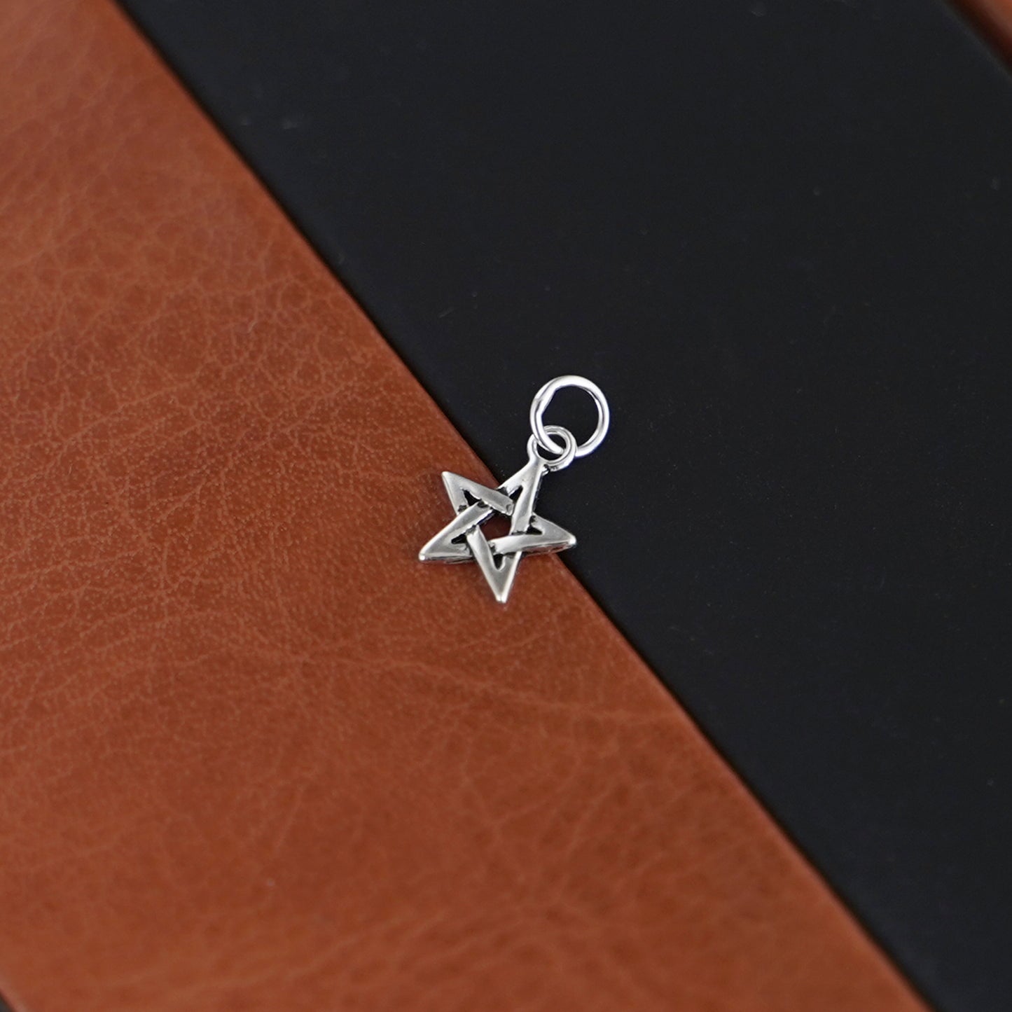 Sterling Silver Hollow Lucky Star Pendant for Necklace or Bracelet - sugarkittenlondon