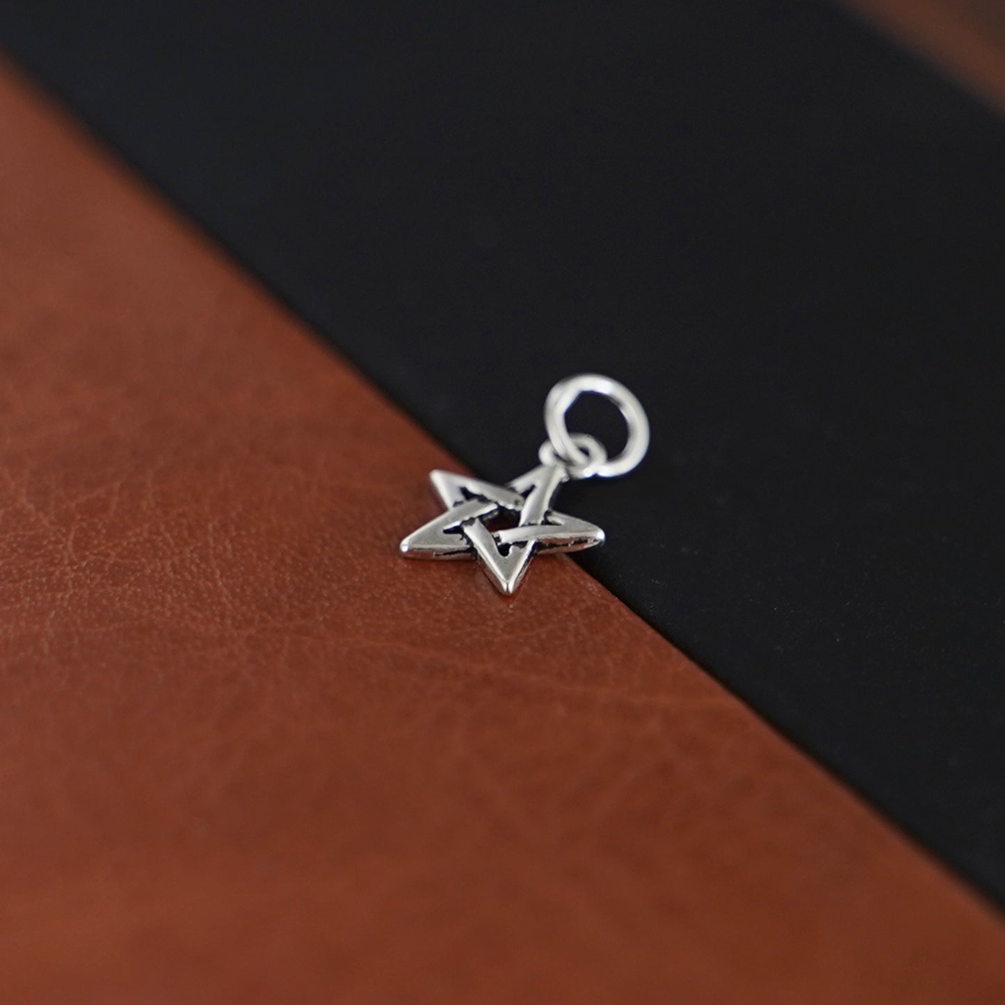 Sterling Silver Hollow Lucky Star Pendant for Necklace or Bracelet - sugarkittenlondon