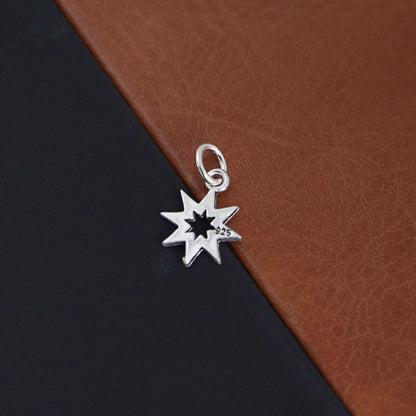 Sterling Silver Oxidized 8 Pointed Star Octagram Necklace Bracelet Pendant - sugarkittenlondon