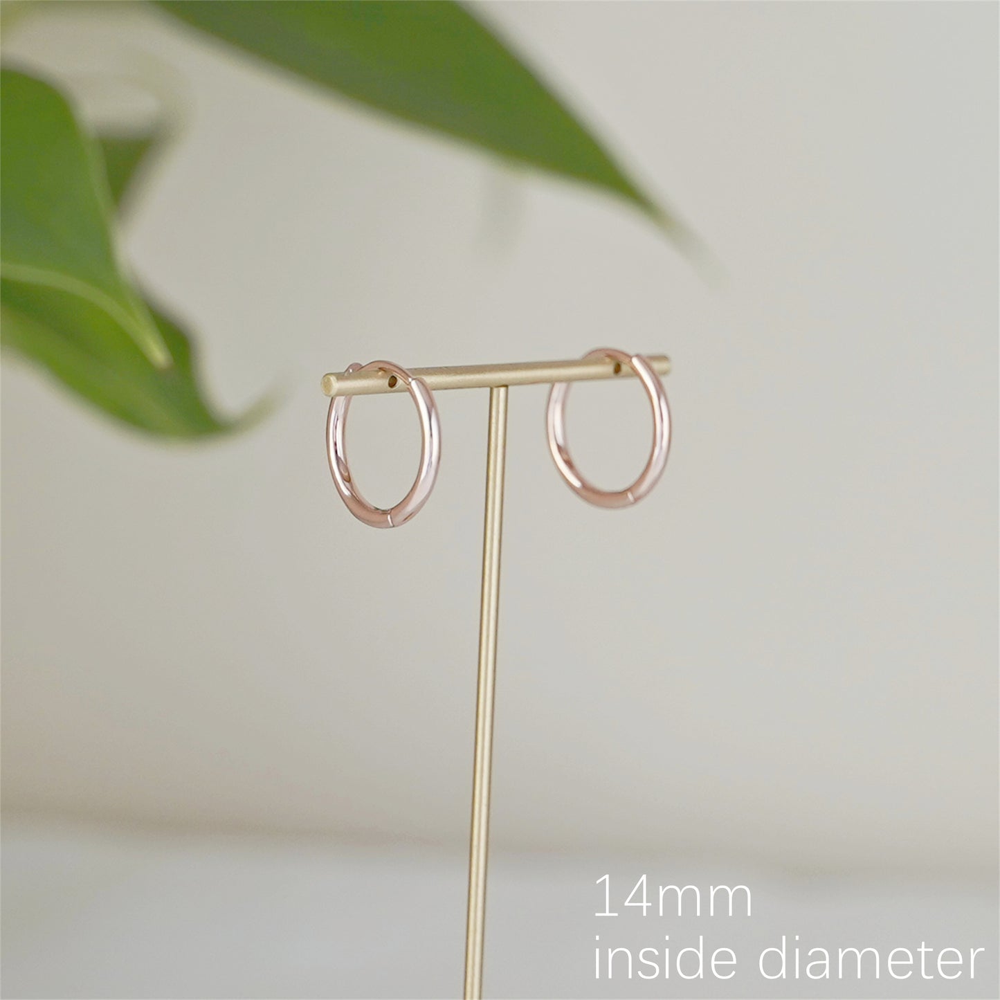 3-Tone Sterling Silver 2mm Band Huggie Sleeper Hoop Earrings (8-14mm Hoops) - sugarkittenlondon