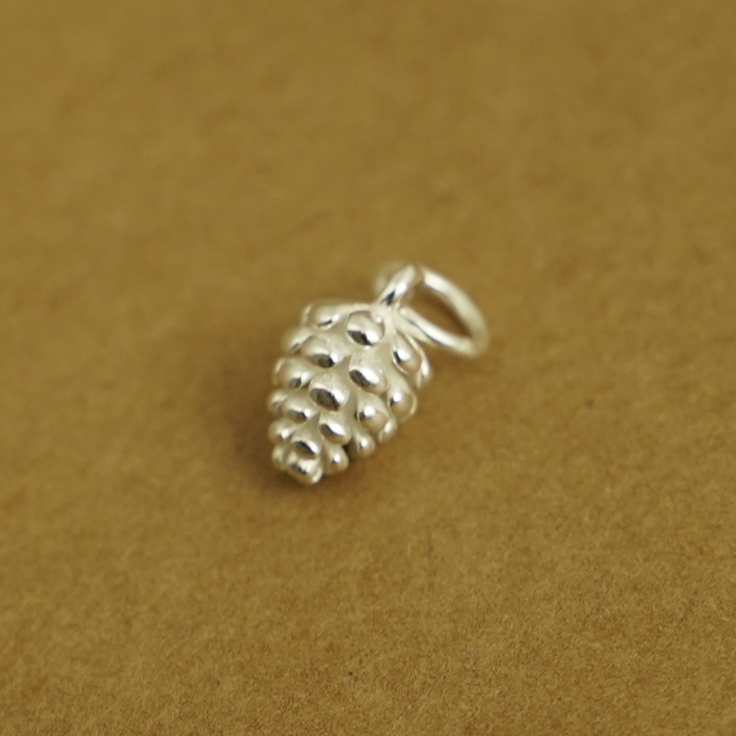 Sterling Silver Pinecone Pendant Charm - Gift for Nature Lover - sugarkittenlondon