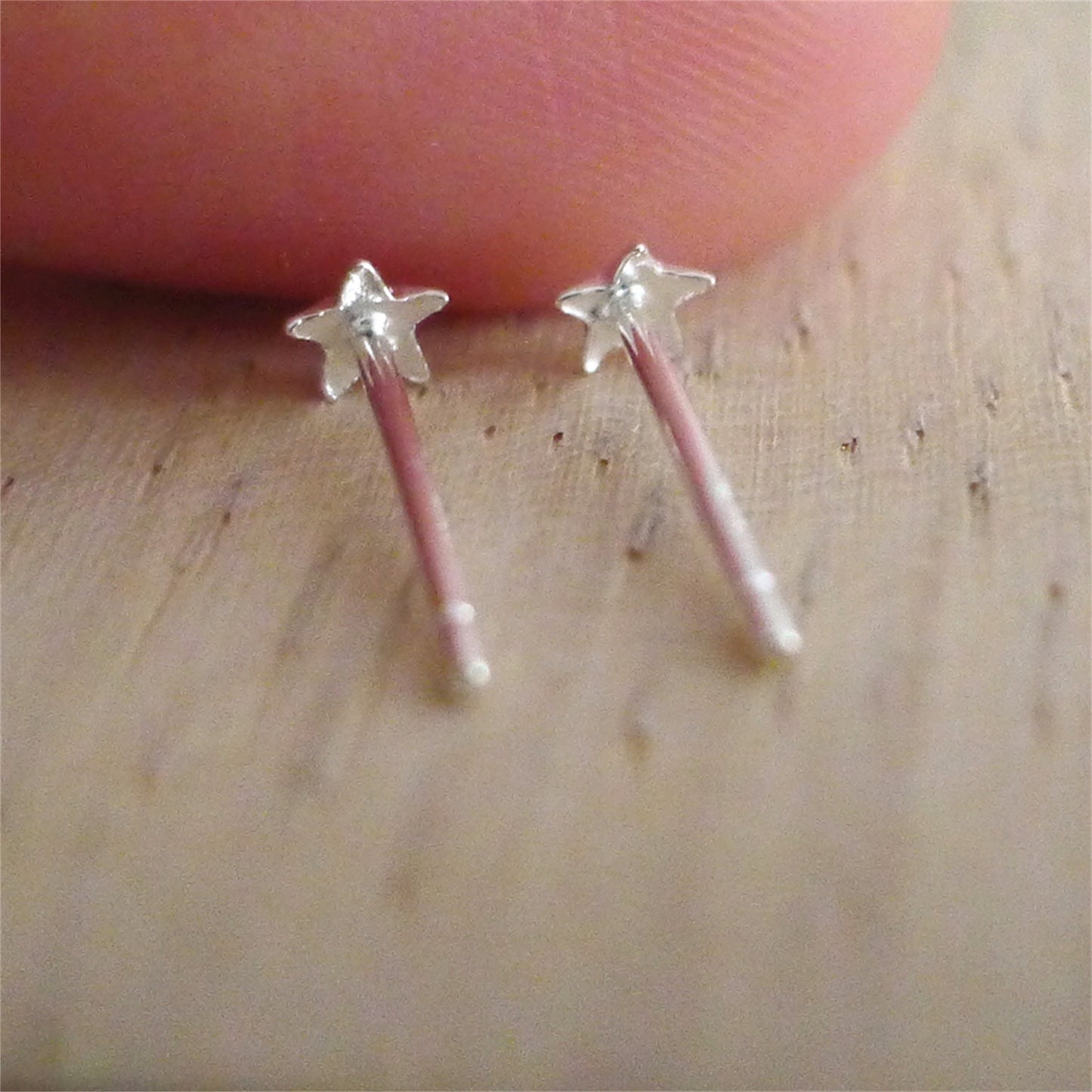 Sterling Silver Mini Shine Bright Puffy Star Piercing Stud Earrings - sugarkittenlondon