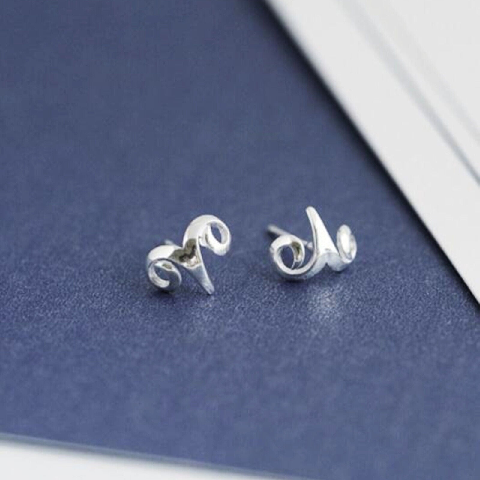 925 Sterling Silver Constellation Aries Sheep Stud Earrings with Shiny Finish - sugarkittenlondon
