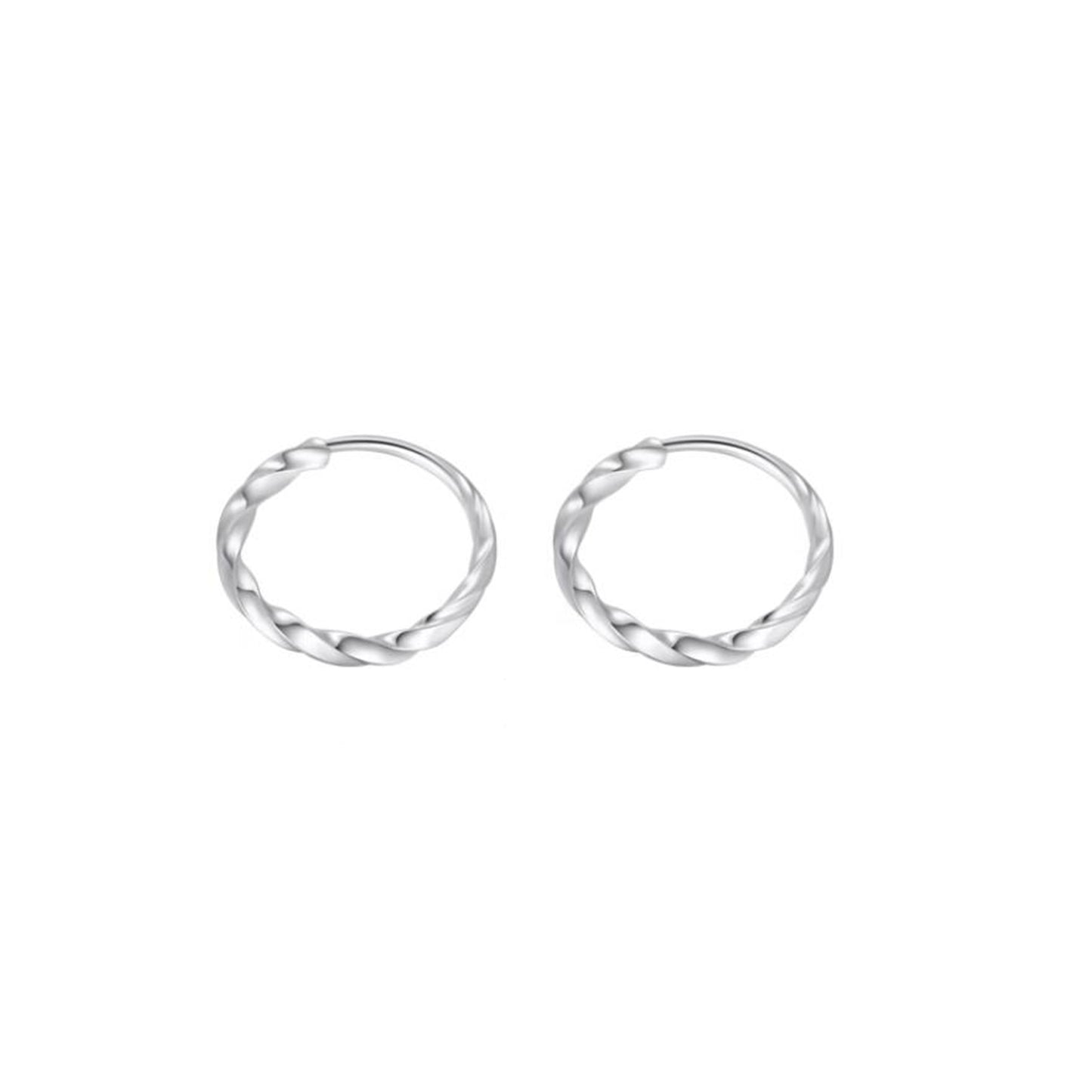 Fine Silver Endless Hoop Earrings – Plain & Twisted (12-15mm)