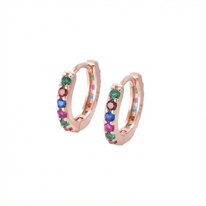 Full Eternity Rainbow Hoop Earrings