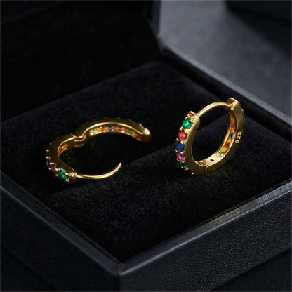 Full Eternity Rainbow Hoop Earrings