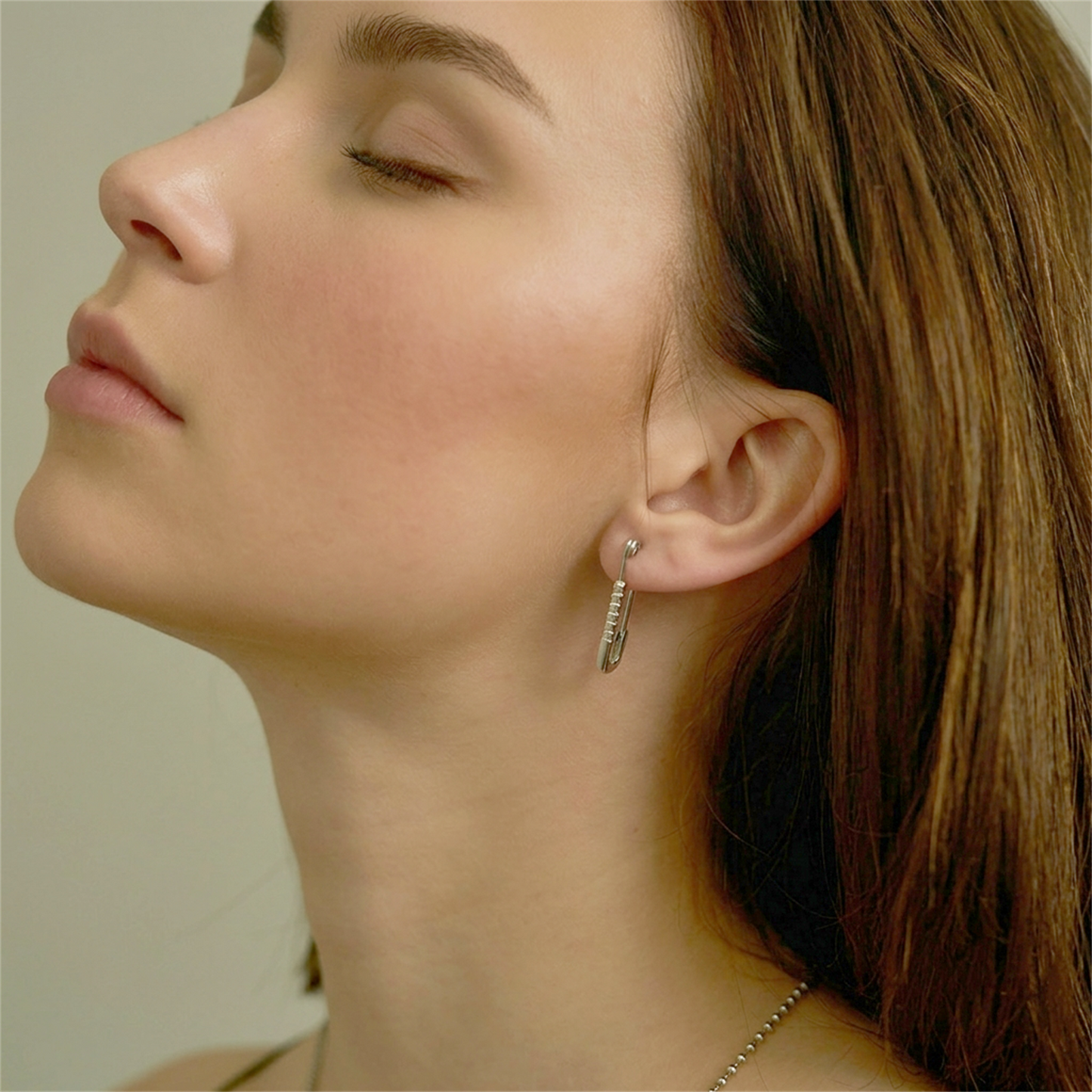 Safety Pin CZ Hoops