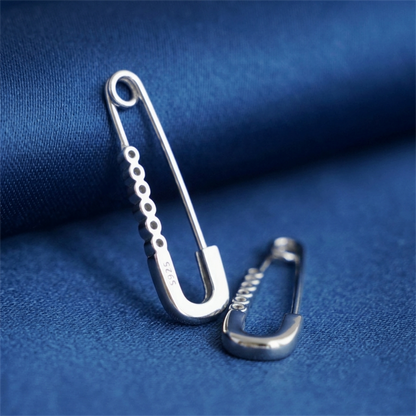 Safety Pin CZ Hoops