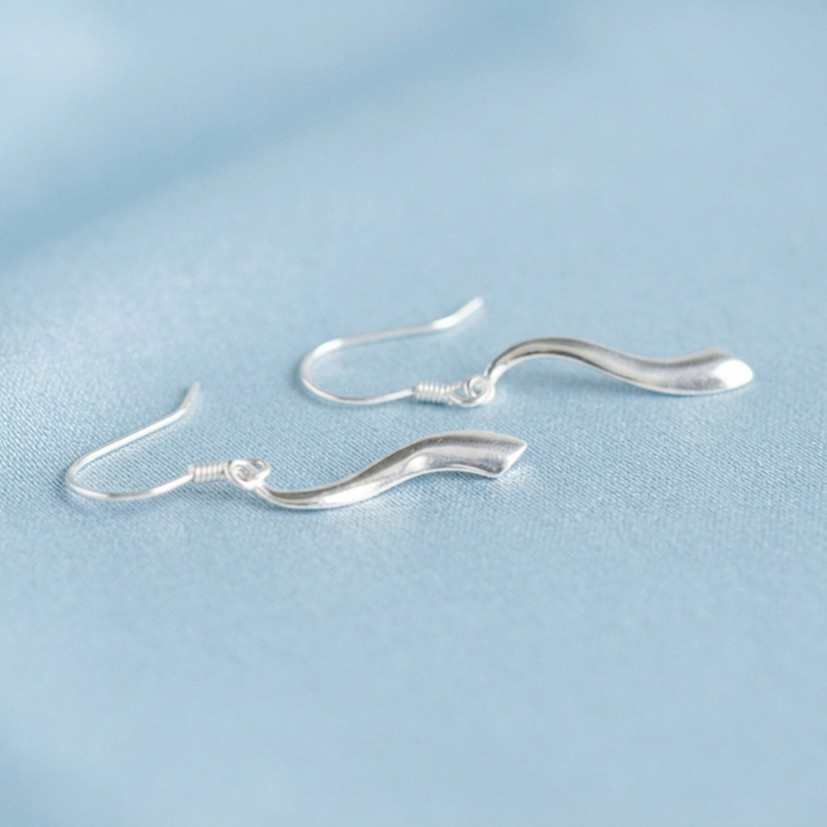 Wavy S Drops Hook Earrings