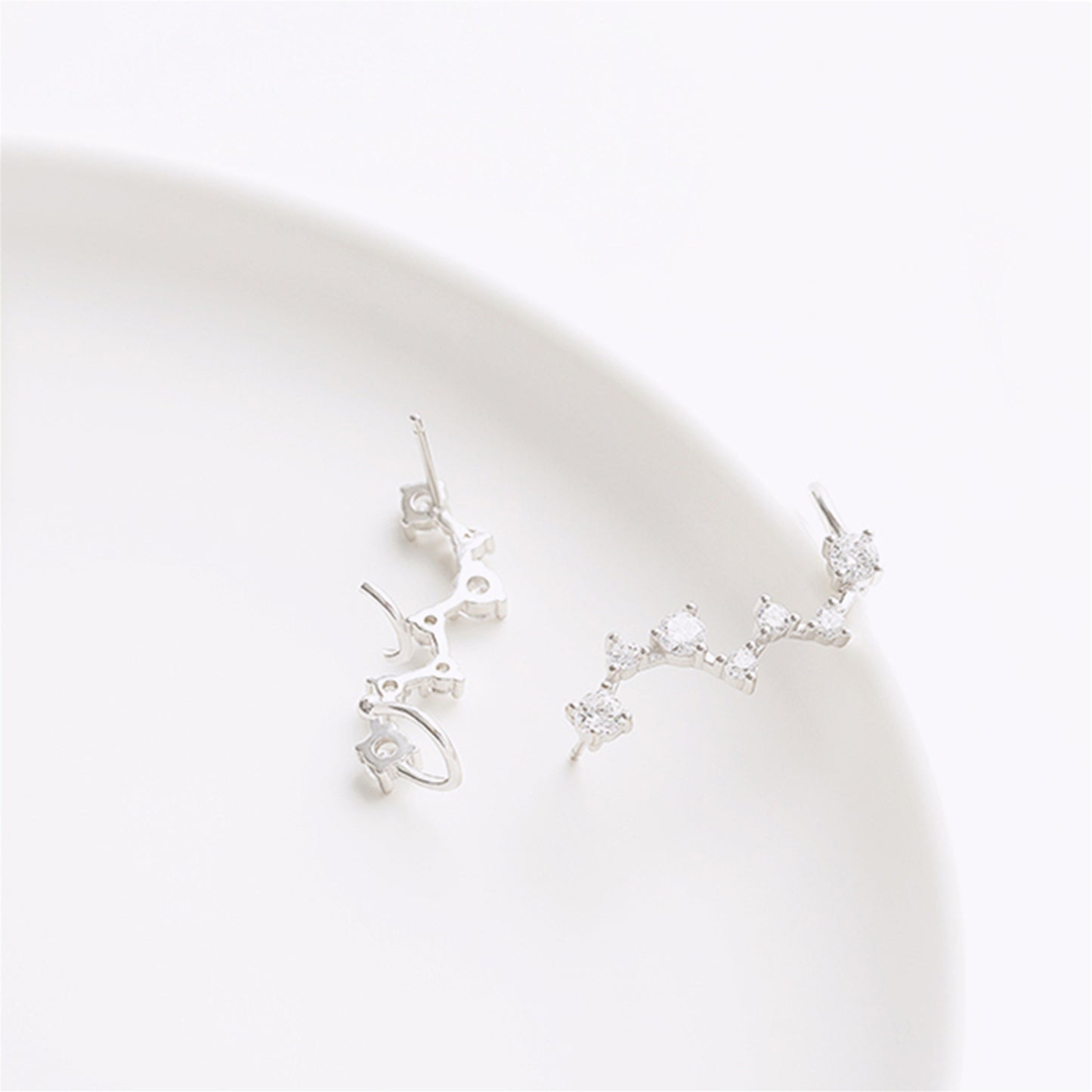 925 Sterling Silver Polaris Big Dipper Star Cuff Climber Earring Wraps