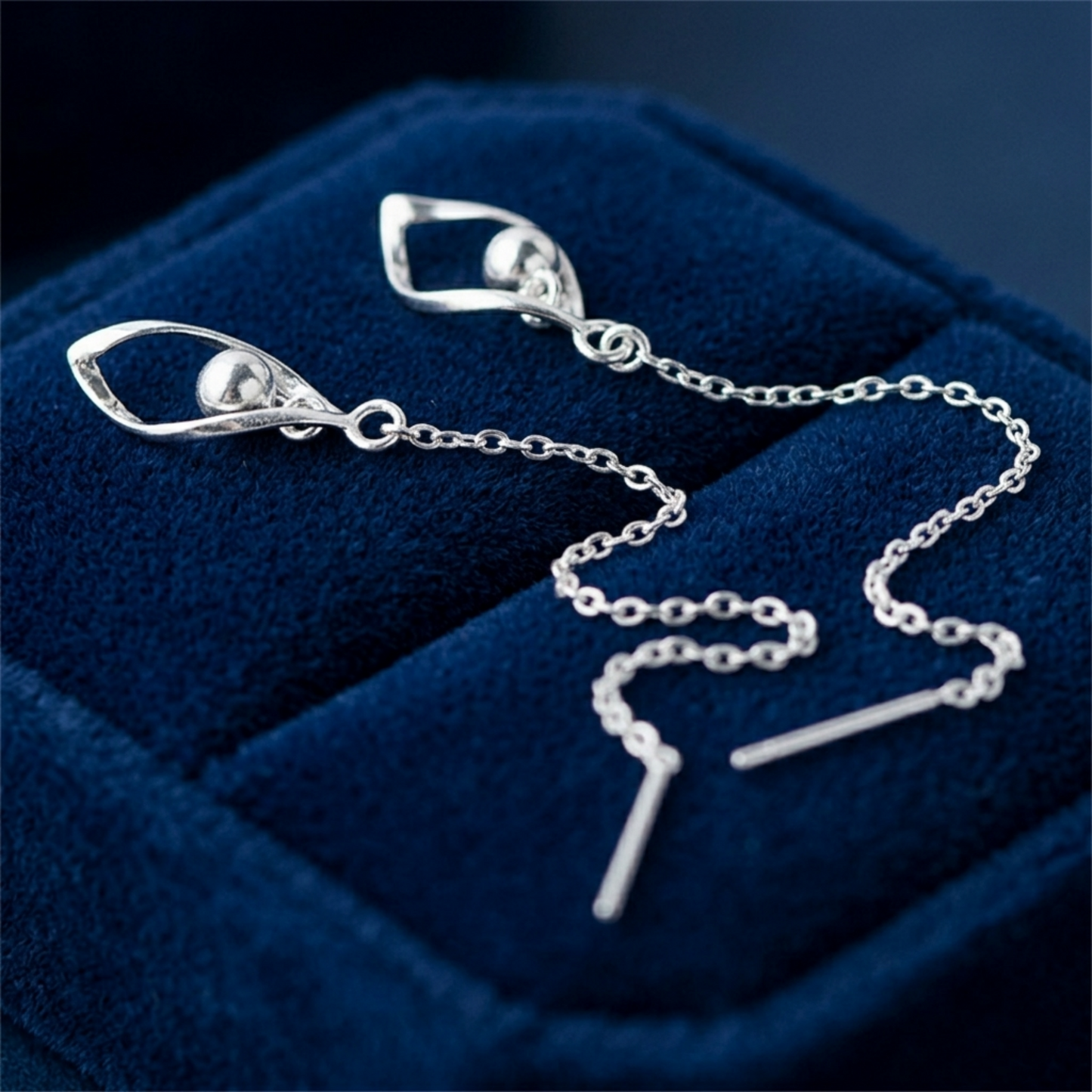Lily Drop Threader Earrings