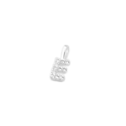 Mini Alphabet Charm, sparkling letter pendant with circular pavé details