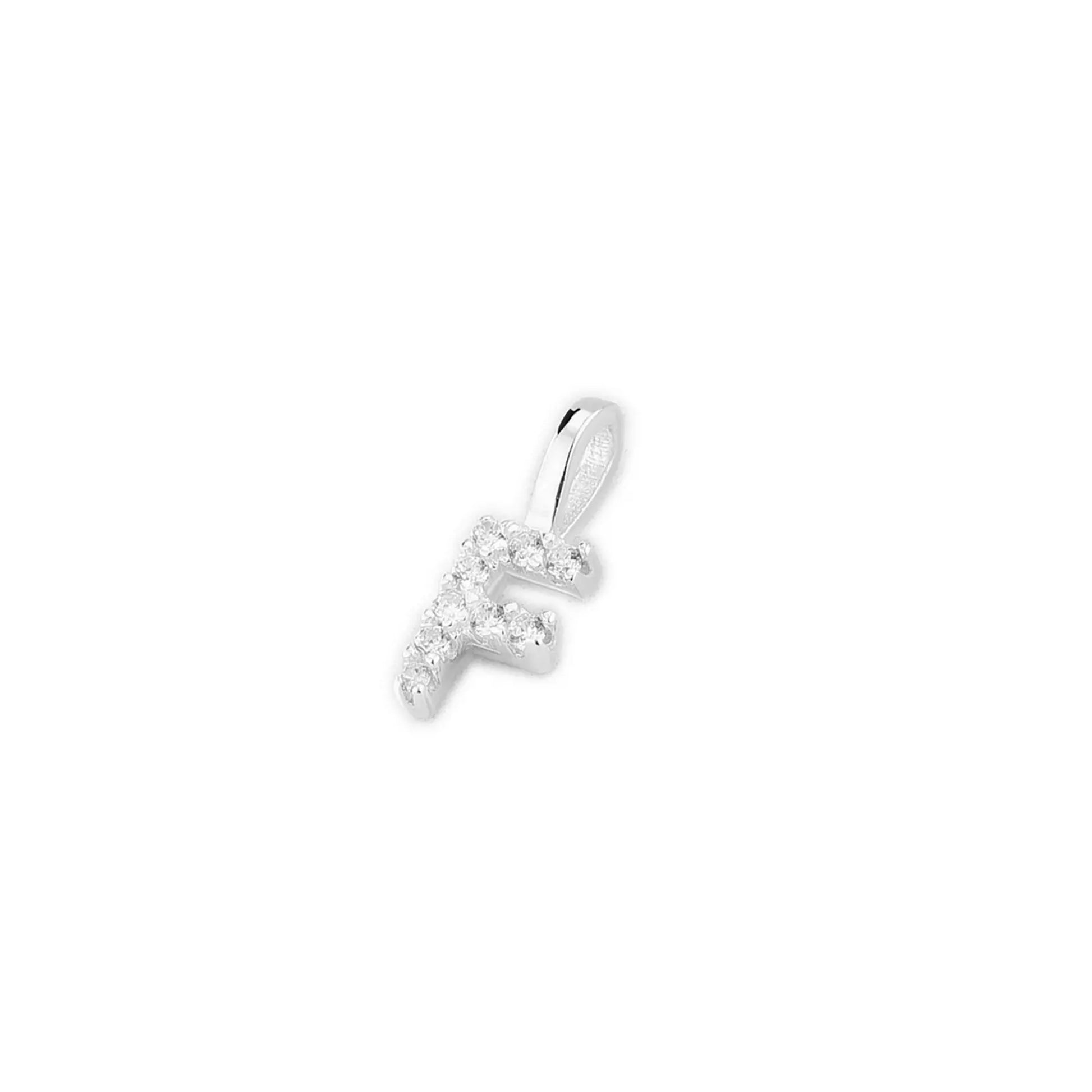 Mini Alphabet Charm, sparkling letter pendant with top loop bail