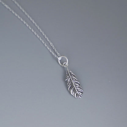 Sterling Silver Feather Leaf Charm Pendant for necklace & earrings - sugarkittenlondon
