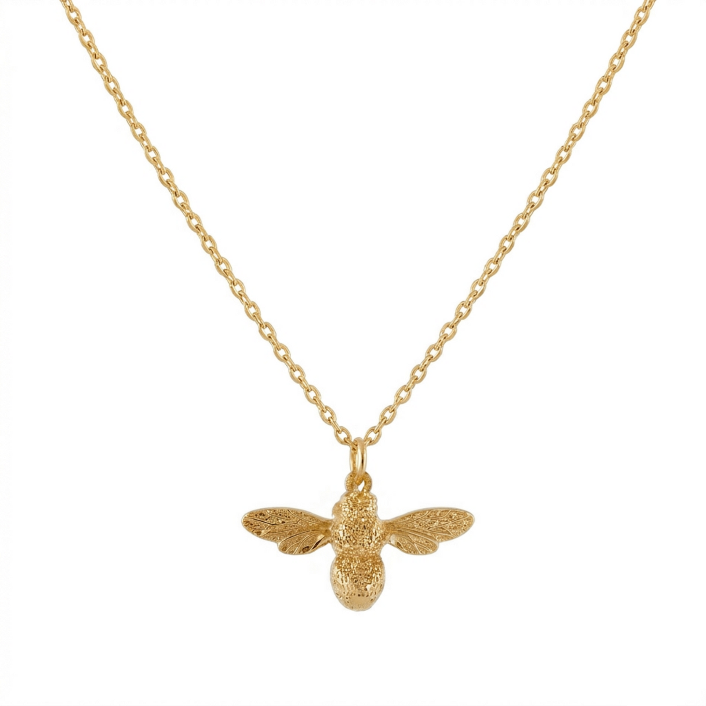 Sterling Silver Honey Bee Insect Pendant Necklace
