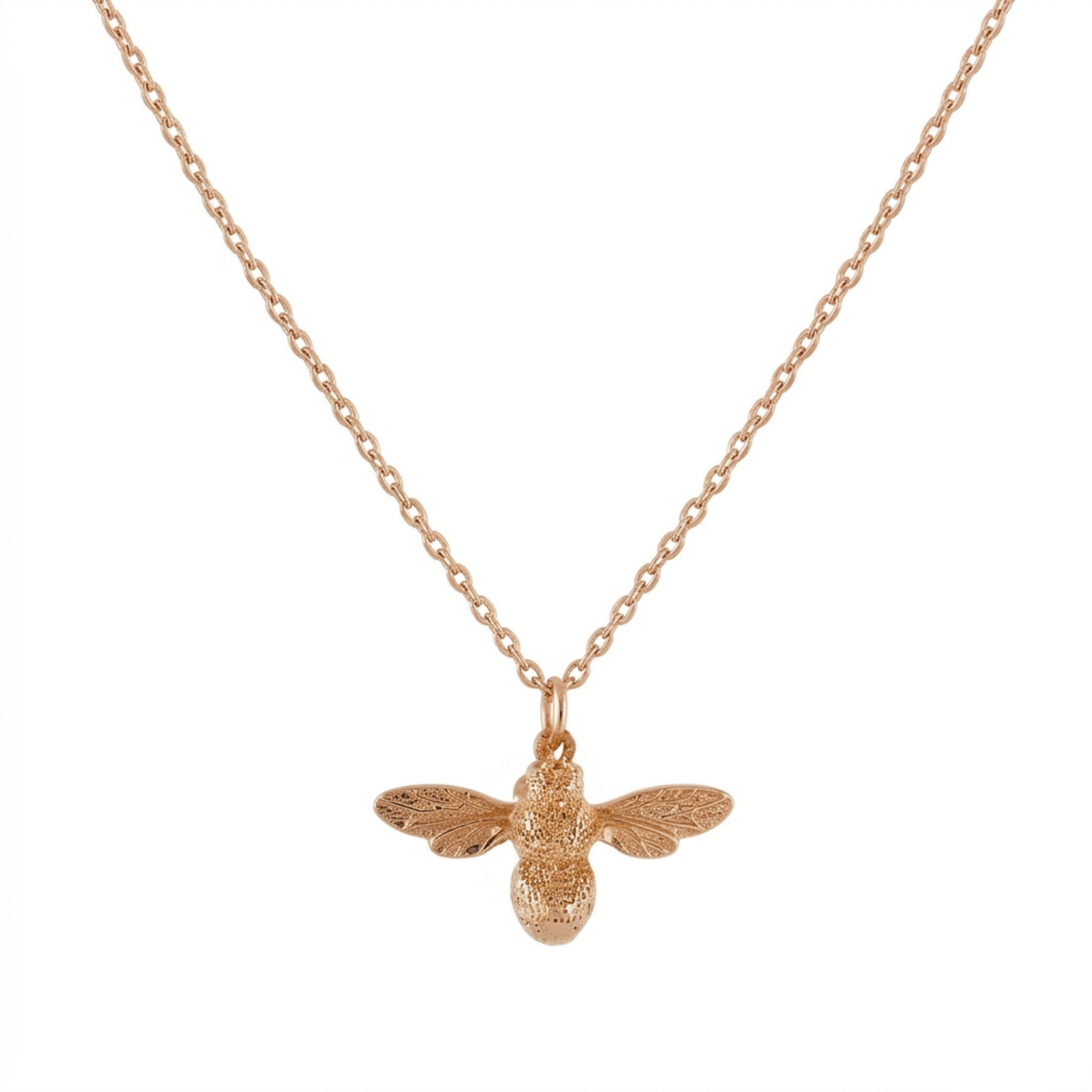 Sterling Silver Honey Bee Insect Pendant Necklace