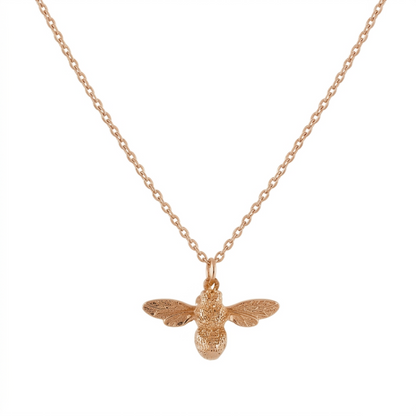 Sterling Silver Honey Bee Insect Pendant Necklace