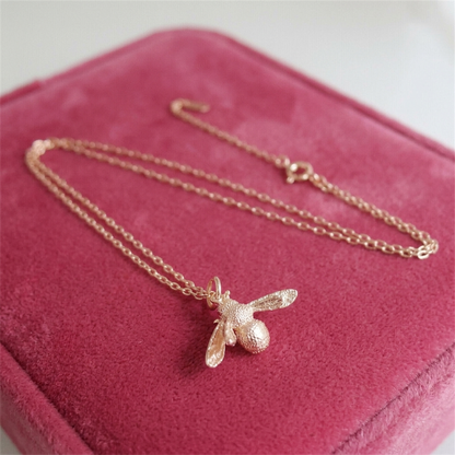 Sterling Silver Honey Bee Insect Pendant Necklace