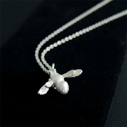 Sterling Silver Honey Bee Insect Pendant Necklace
