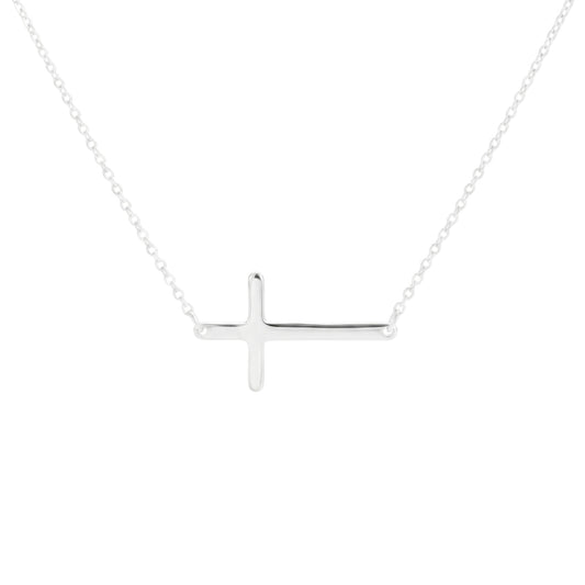 Reversible Cross Necklace, silbernes Kreuzanhänger-Design an feiner Kette