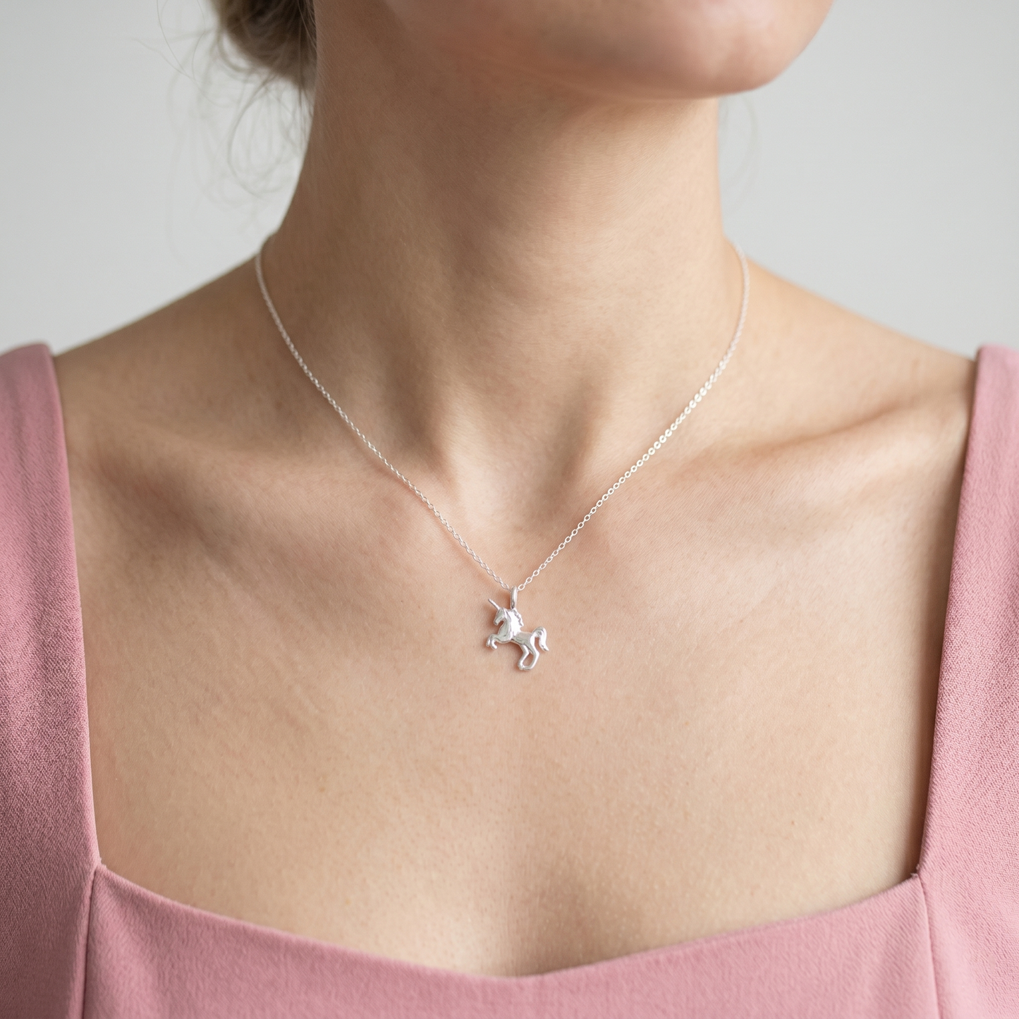 Sterling Silver Unicorn Charm Pendant Belcher Chain Necklace Jewellery