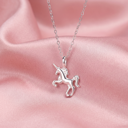 Sterling Silver Unicorn Charm Pendant Belcher Chain Necklace Jewellery