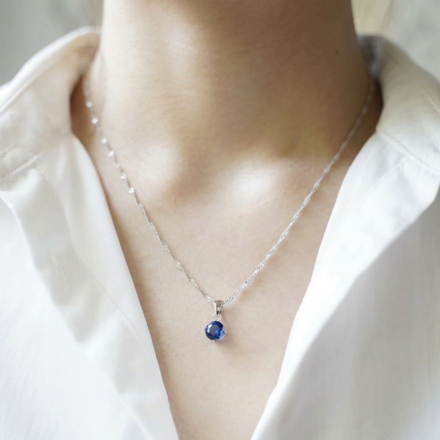 Round CZ Solitaire Pendant