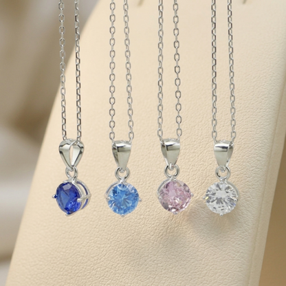 Round CZ Solitaire Pendant
