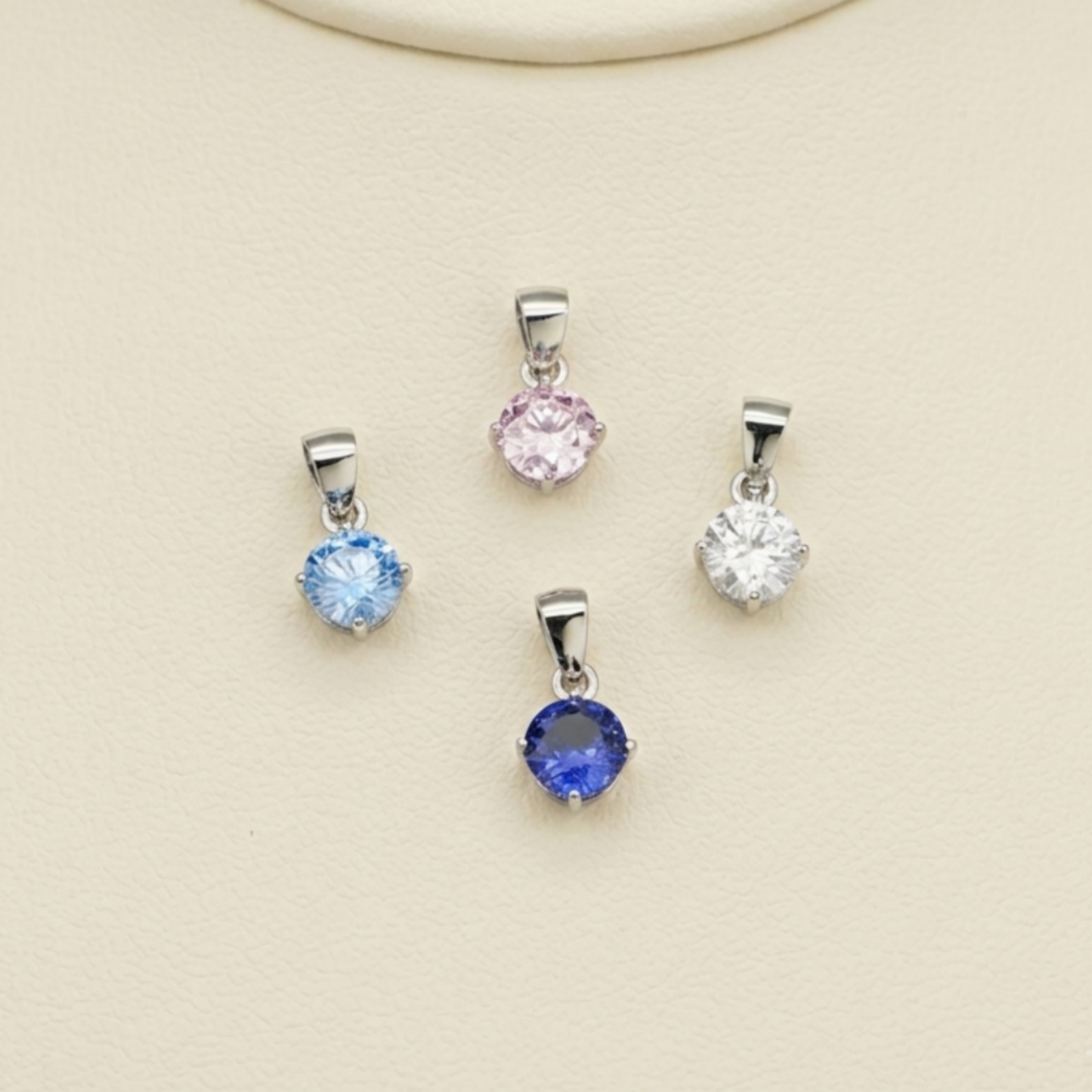 Round CZ Solitaire Pendant