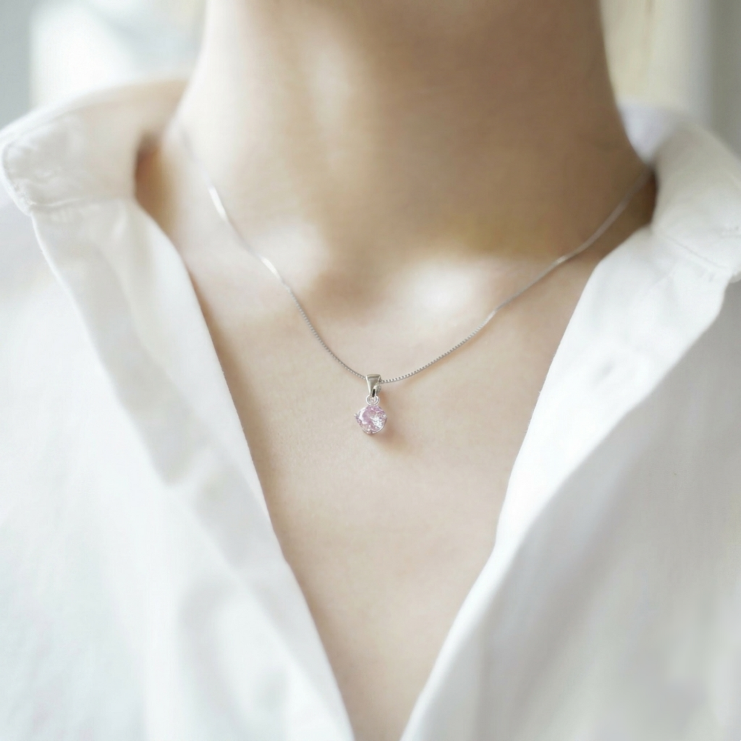 Round CZ Solitaire Pendant