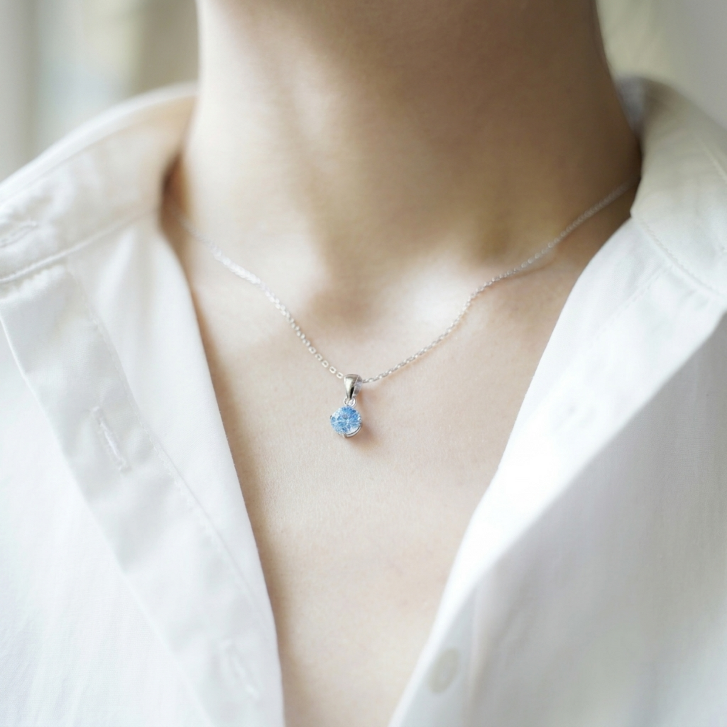 Round CZ Solitaire Pendant