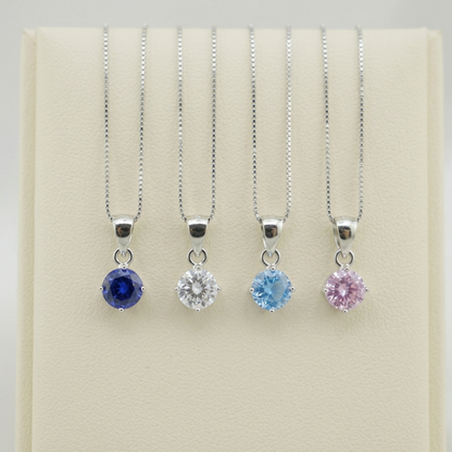 Round CZ Solitaire Pendant