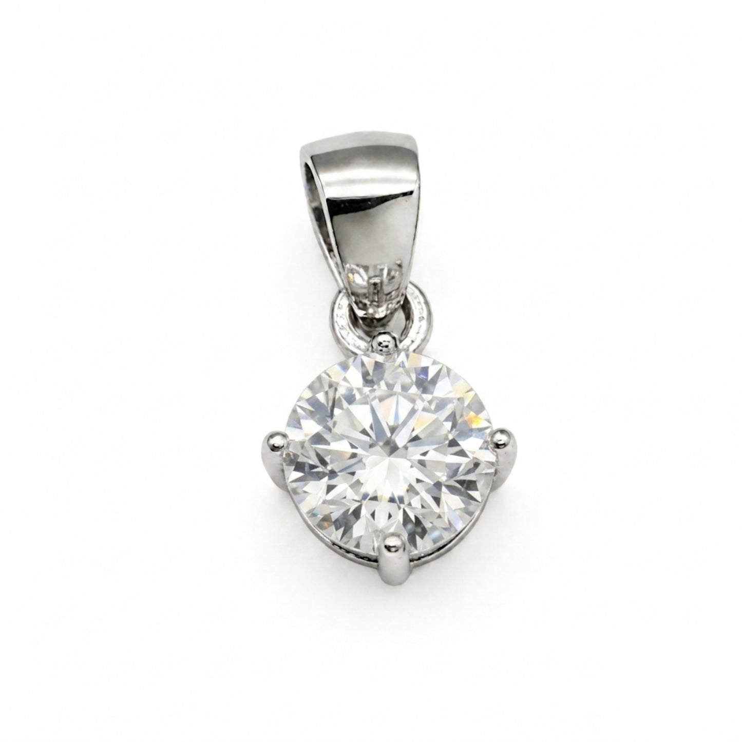 Round CZ Solitaire Pendant