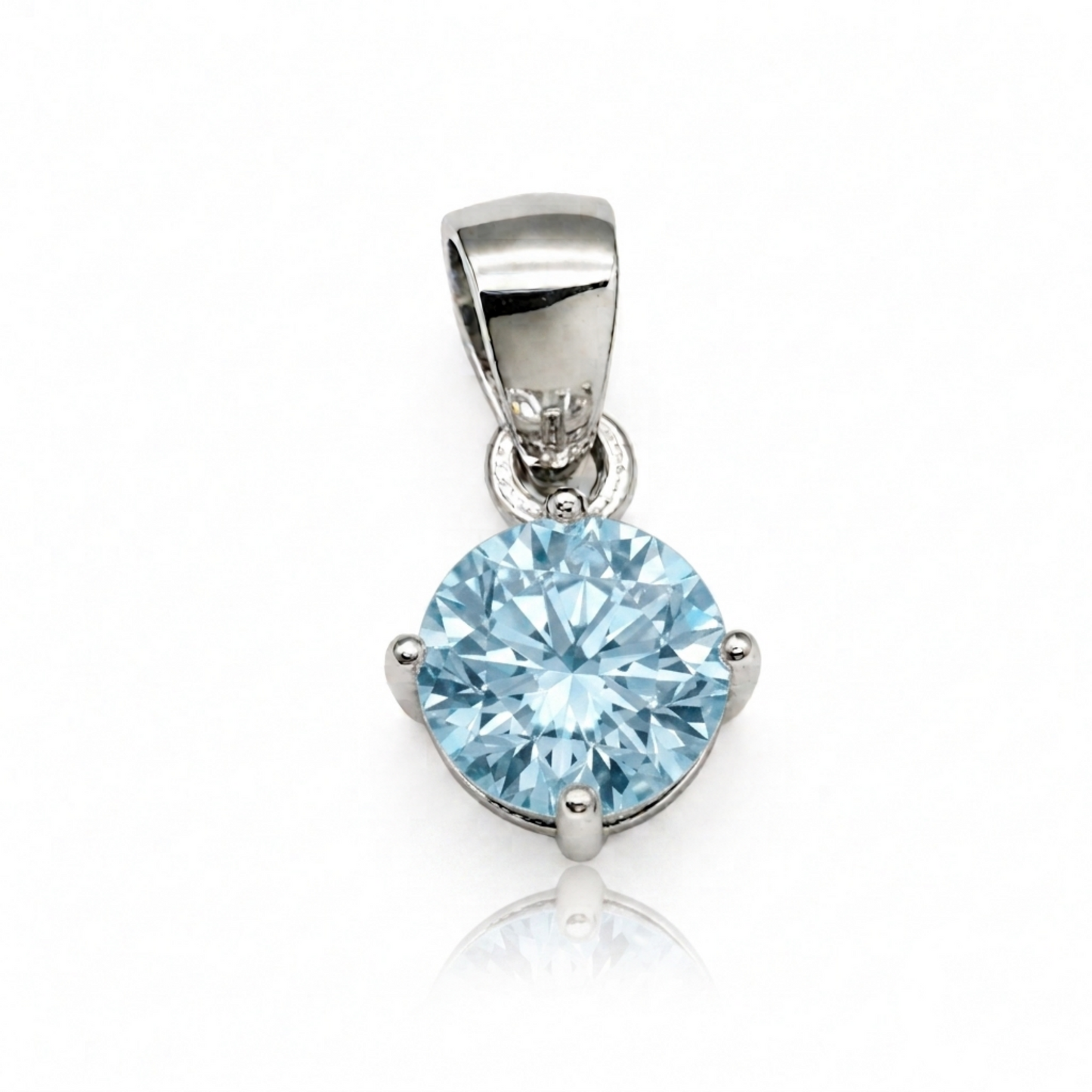 Round CZ Solitaire Pendant
