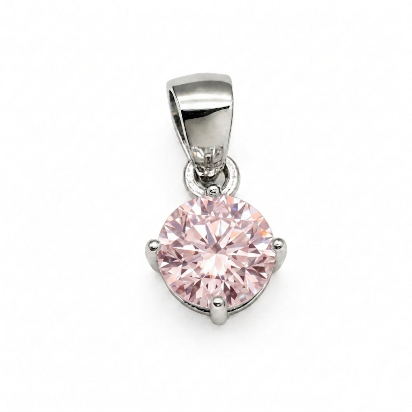 Round CZ Solitaire Pendant