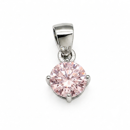 Round CZ Solitaire Pendant