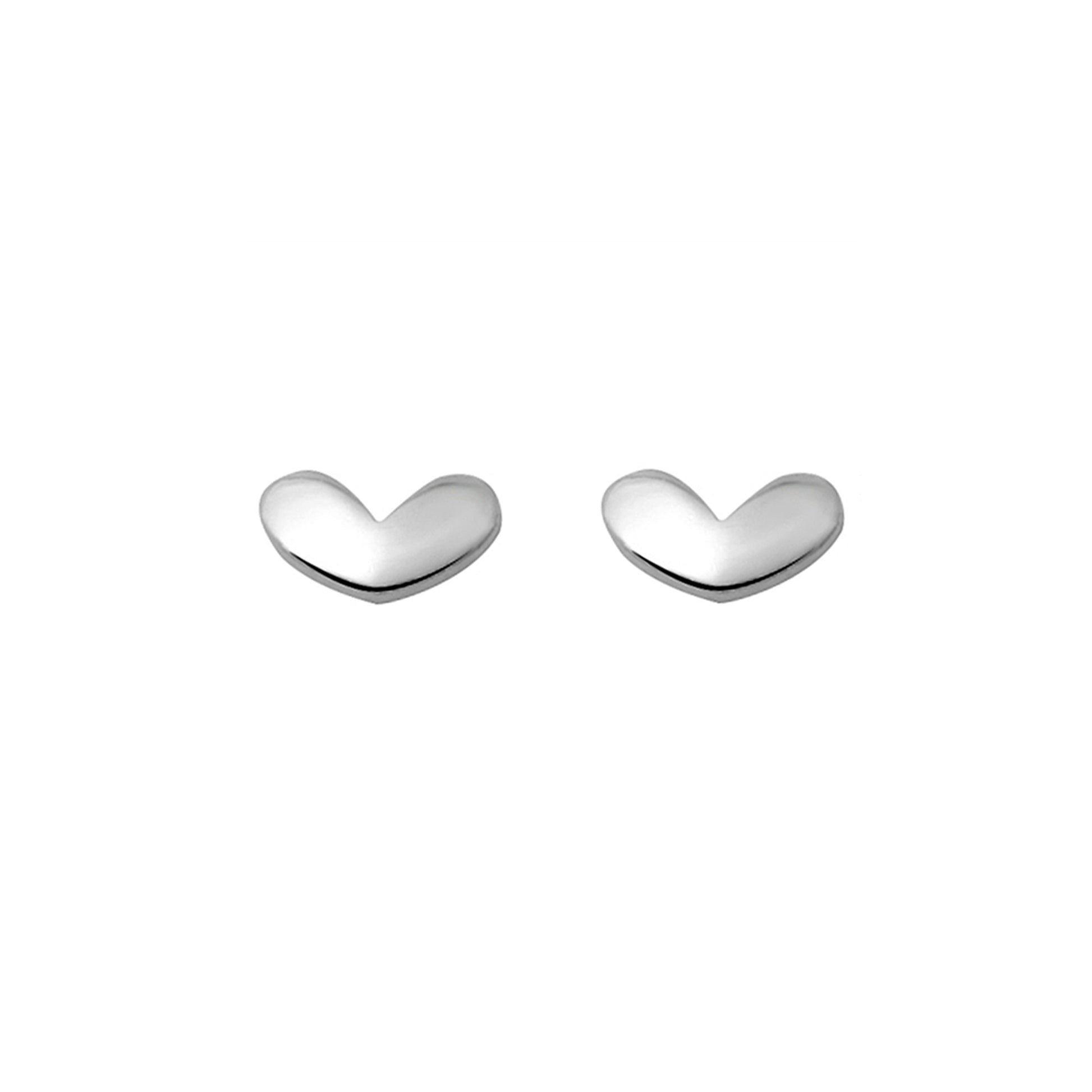 Sterling Silver Mini Plain 3mm x 5mm Love Heart Bead Stud Earrings Boxed - sugarkittenlondon