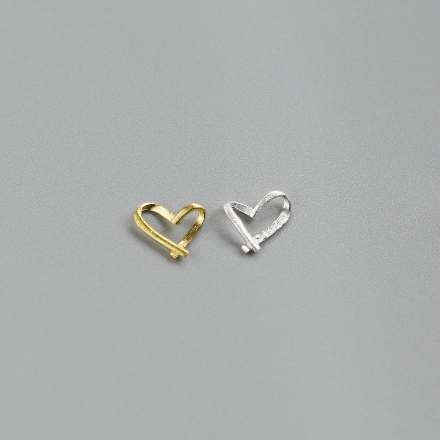 Sterling Silver Floating Love Heart Ribbon Necklace Bracelet Pendant 2 Tones - sugarkittenlondon