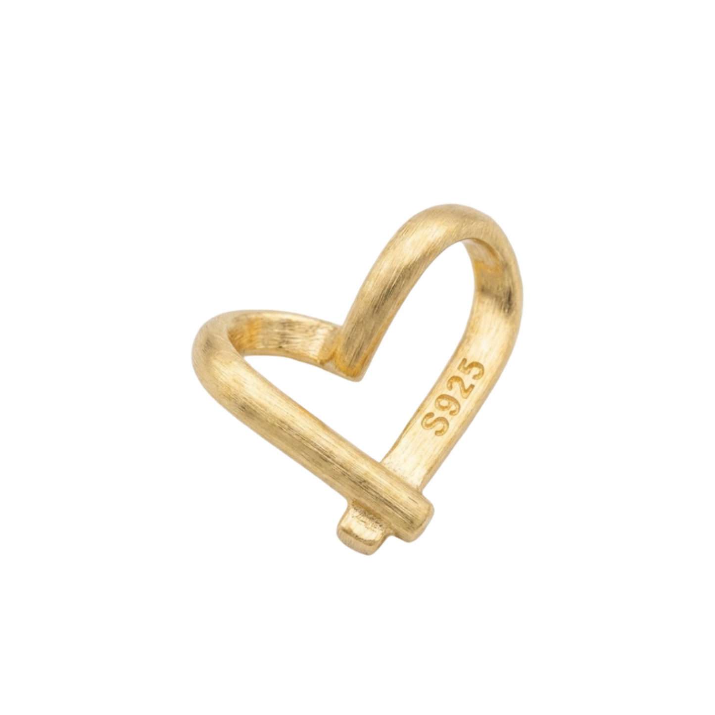 Mini floating heart charm in gold-tone with S925 stamp