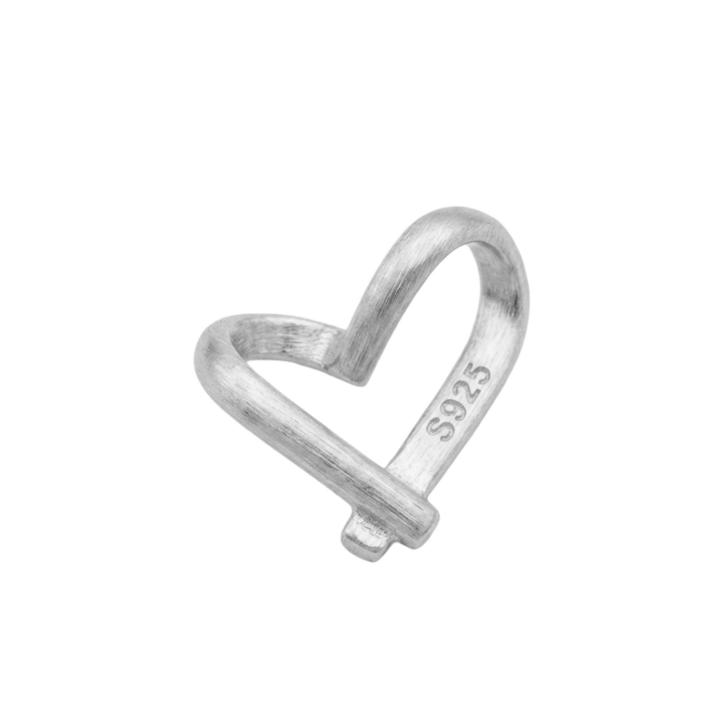 Mini floating heart charm in silver-tone with S925 stamp