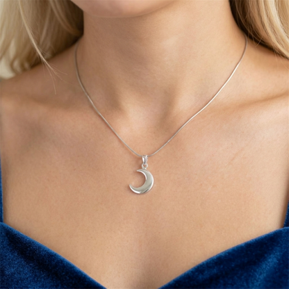 Solid Shiny Crescent Moon Pendant