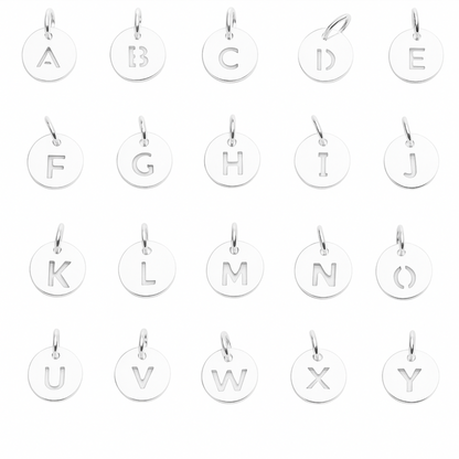 Hollow Alphabet Disc Charm