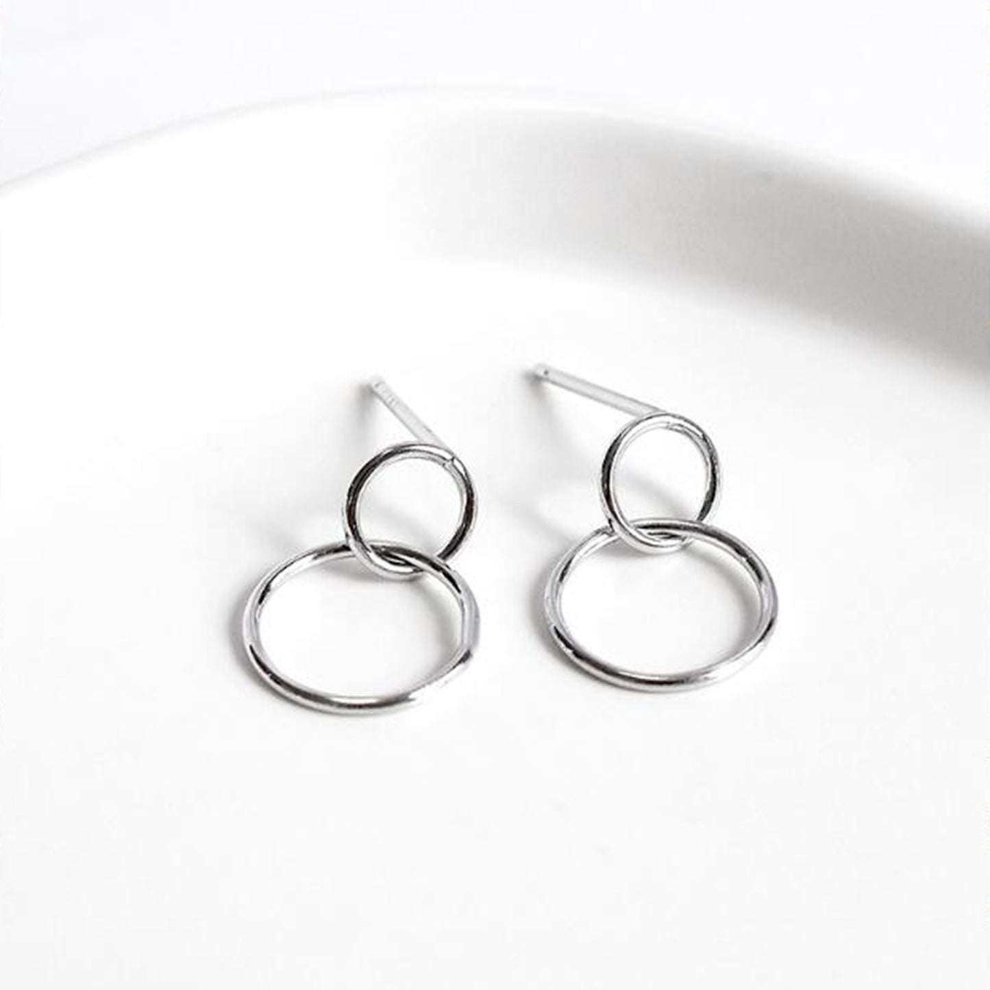 Sterling Silver Circle Drop Earrings with Infinity Link and Karma Symbol