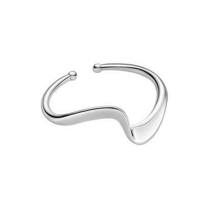 Sterling Silver Wave Twist Open Band Ring