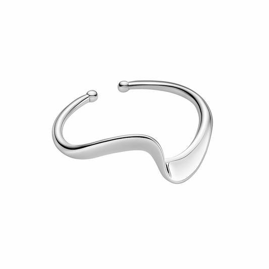Sterling Silver Wave Twist Open Band Ring